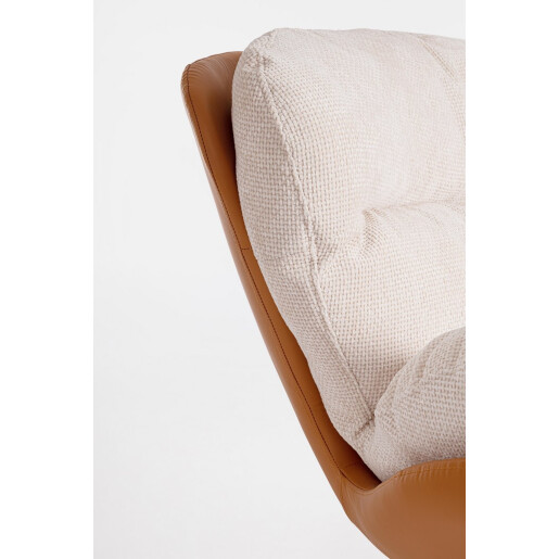 Fotoliu otel piele ecologica textil Adinda 100x101x94 cm