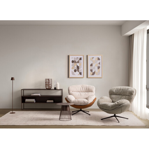 Fotoliu otel textil piele Adinda 100x101x94h