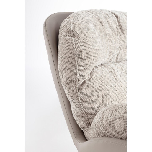 Fotoliu otel textil piele Adinda 100x101x94h