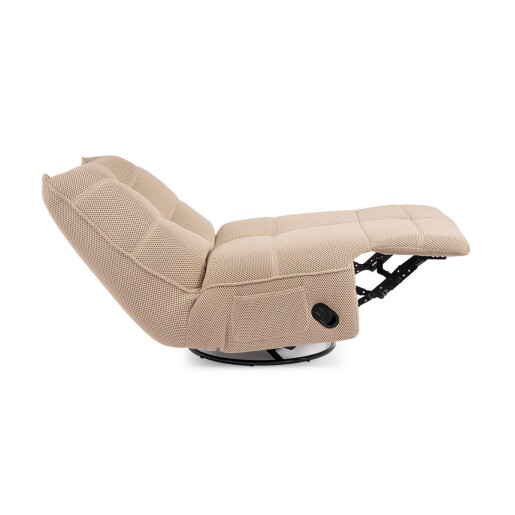 Fotoliu recliner otel negru textil ivoire Gitta 88.5x107x93.5 cm