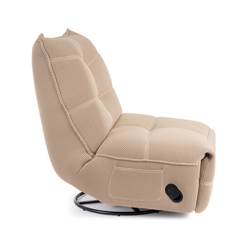 Fotoliu recliner otel negru textil ivoire Gitta 88.5x107x93.5 cm