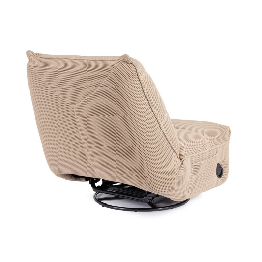 Fotoliu recliner otel negru textil ivoire Gitta 88.5x107x93.5 cm