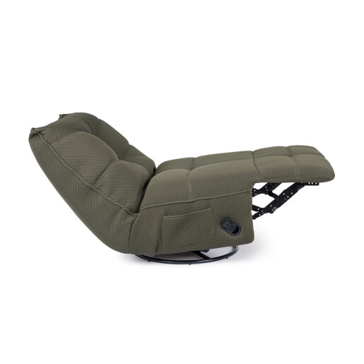 Fotoliu recliner otel negru textil verde inchis Gitta 88.5x107x93.5 cm