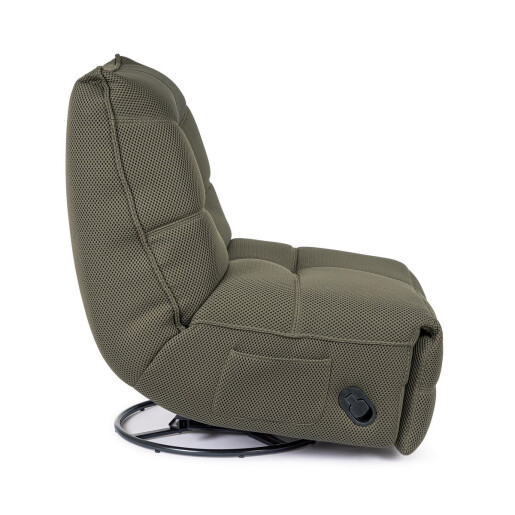 Fotoliu recliner otel negru textil verde inchis Gitta 88.5x107x93.5 cm