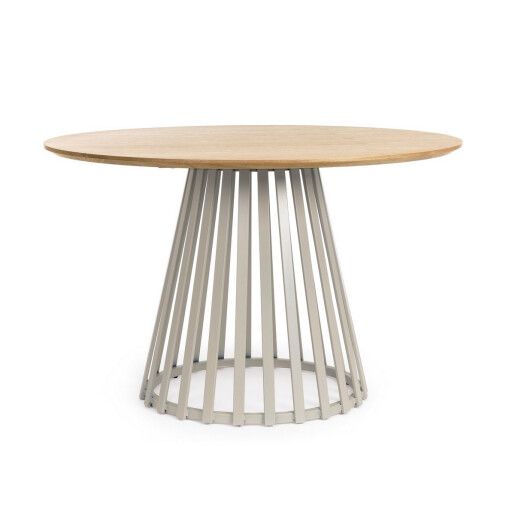Masa rotunda otel taupe mdf natur Cillian 120x76 cm