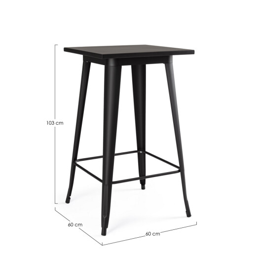 Masa bar otel negru Minnesota 60x60x103h