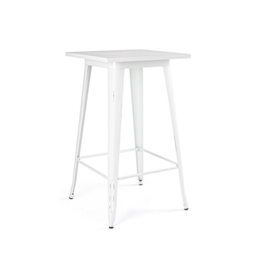 Masa bar otel alb vintage Minnesota 60x60x103h