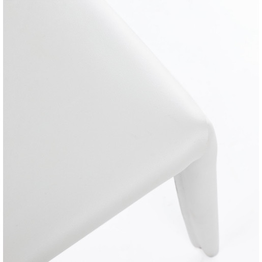 Scaun cu spatar din piele ecologica alba Alison 42.5 cm x 50 cm x 90 h x 48 h