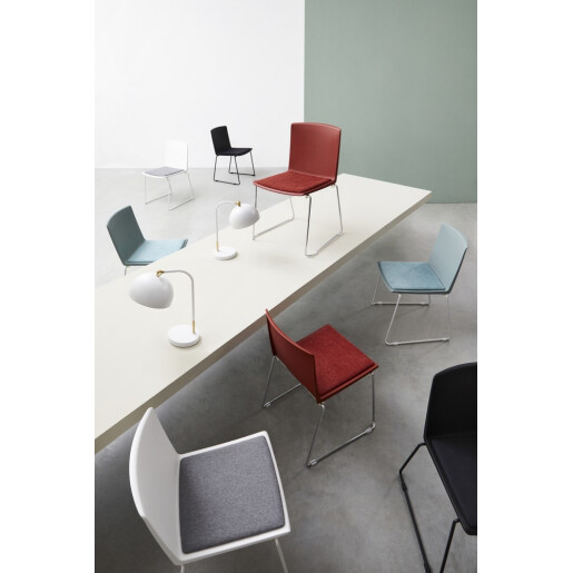 Set 4 scaune crom textil rosu Giulia 43.5x50x79h