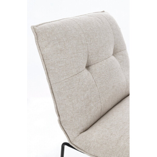 Fotoliu otel negru textil bejGalene 60x85.5x72 cm