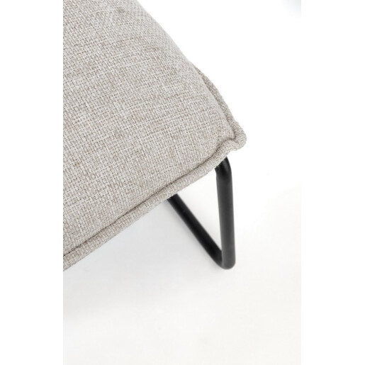 Fotoliu otel negru textil bejGalene 60x85.5x72 cm