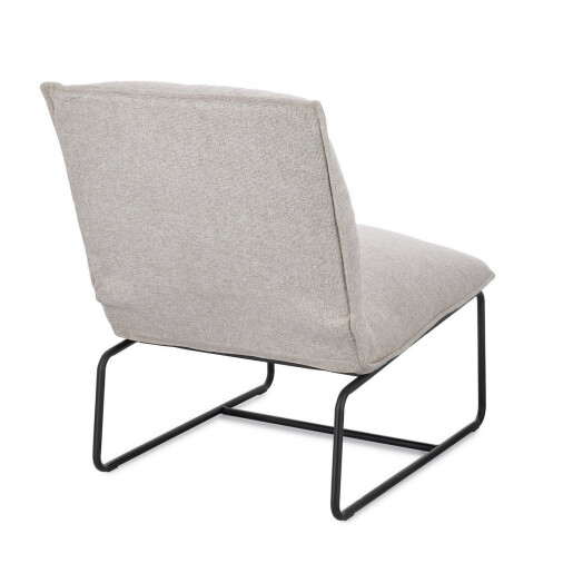 Fotoliu otel negru textil bejGalene 60x85.5x72 cm