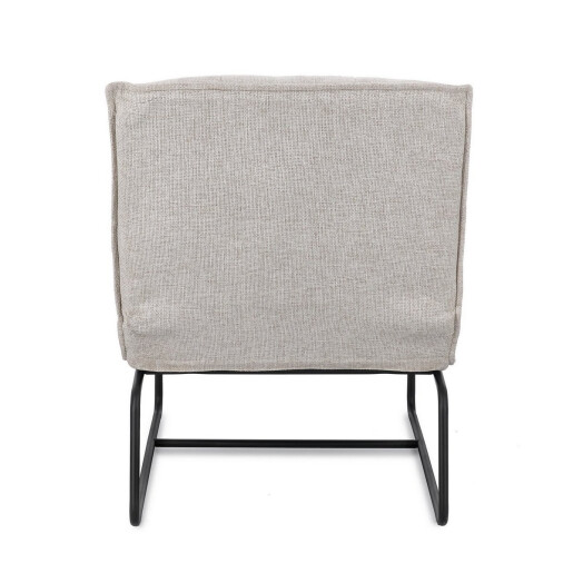 Fotoliu otel negru textil bejGalene 60x85.5x72 cm