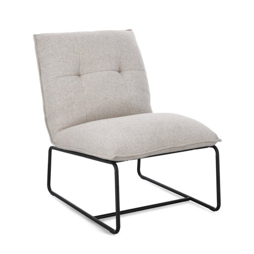 Fotoliu otel negru textil bejGalene 60x85.5x72 cm