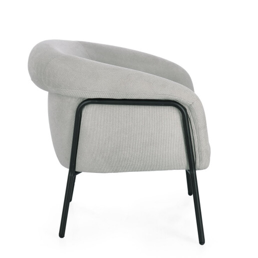 Fotoliu otel negru textil gri Camila 71x70x70.5 cm