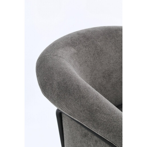 Fotoliu otel negru textil gri inchis Camila 71x70x70.5 cm