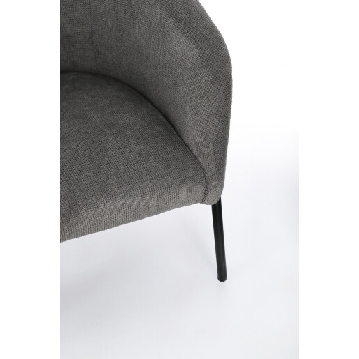 Fotoliu otel negru textil gri inchis Camila 71x70x70.5 cm
