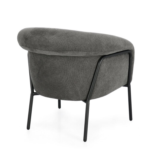 Fotoliu otel negru textil gri inchis Camila 71x70x70.5 cm