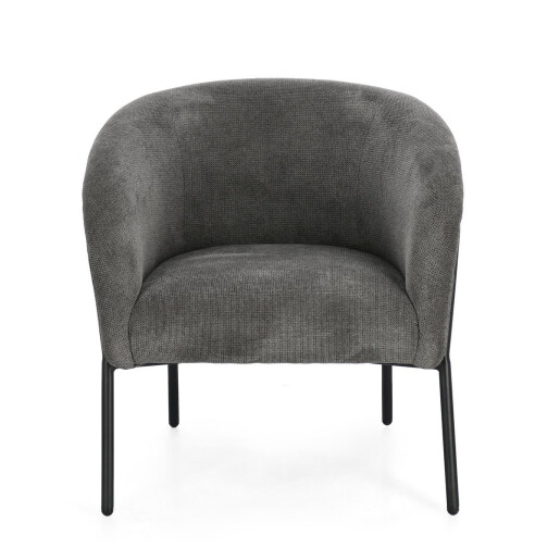 Fotoliu otel negru textil gri inchis Camila 71x70x70.5 cm