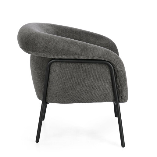 Fotoliu otel negru textil gri inchis Camila 71x70x70.5 cm