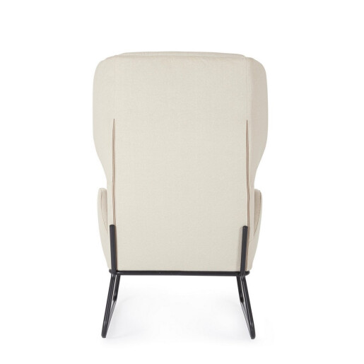 Fotoliu otel negru textil bej Ophelia 70x78.5x107 cm