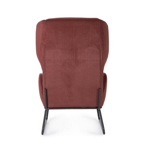 Fotoliu otel negru textil rosu rust Ophelia 70x78.5x107 cm