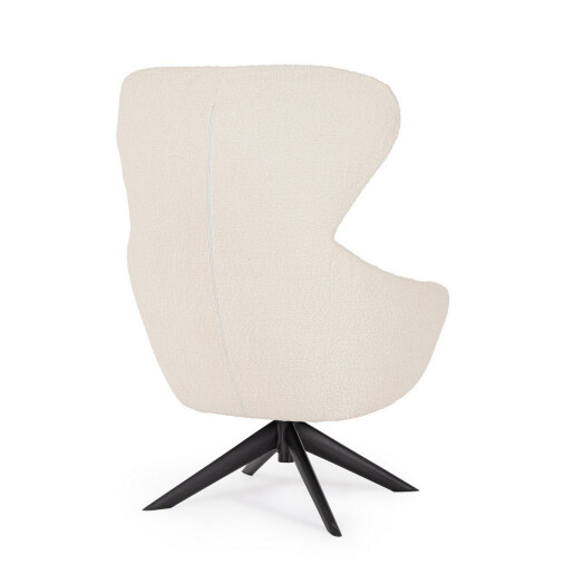 Fotoliu otel negru textil alb Hailey 75x80x110 cm