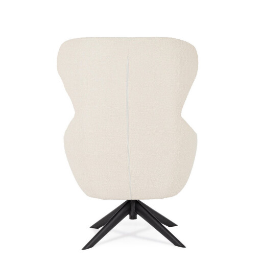 Fotoliu otel negru textil alb Hailey 75x80x110 cm