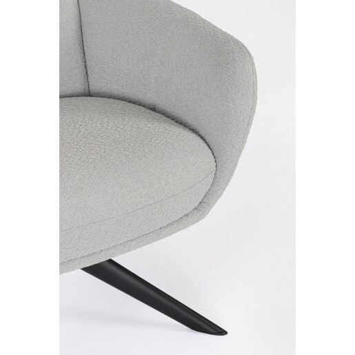 Fotoliu otel negru textil gri Hailey 75x80x110 cm