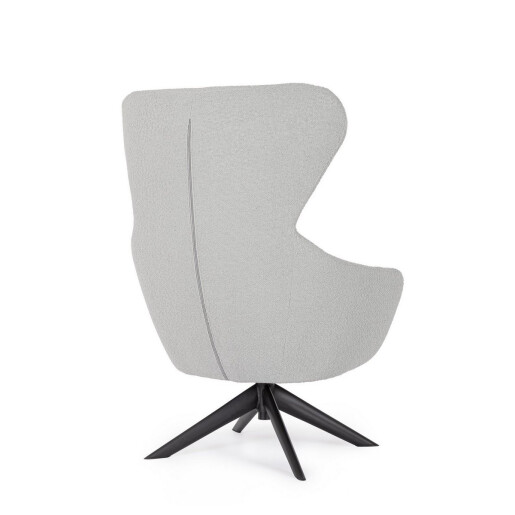 Fotoliu otel negru textil gri Hailey 75x80x110 cm