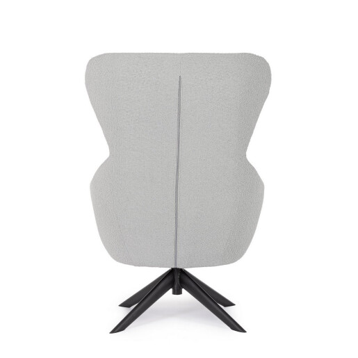 Fotoliu otel negru textil gri Hailey 75x80x110 cm
