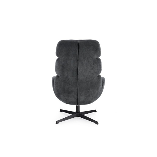 Fotoliu rotativ otel negru poliester gri antracit Violante 76x86x106h