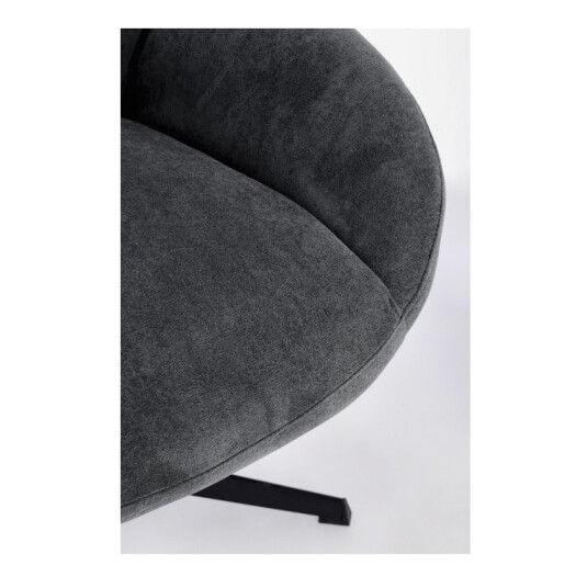 Fotoliu rotativ otel negru poliester gri antracit Violante 76x86x106h