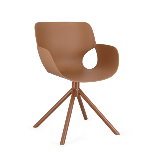 Scaun plastic otel caramel Lennon 57x60x82.5h