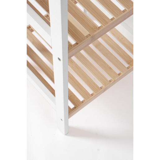 Raft pardoseala mdf alb bambus natur Brooklyn 34x33x110 cm