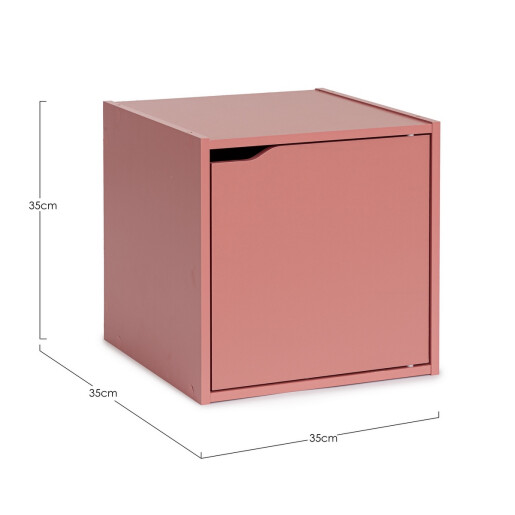 Raft lemn mdf roz Cube 35x35x35 cm