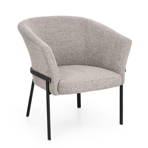 Fotoliu otel negru textil gri Puka 70x71x78 cm