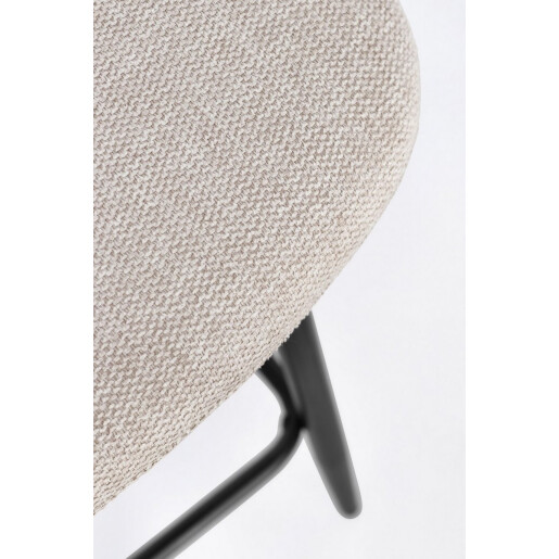 Set 4 scaune bar textil bej otel negru Irelia 44x53x102h