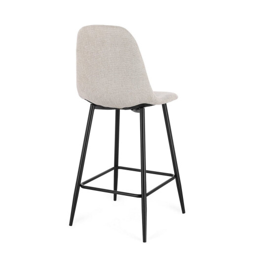 Set 4 scaune bar textil bej otel negru Irelia 44x53x102h