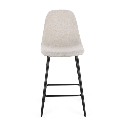 Set 4 scaune bar textil bej otel negru Irelia 44x53x102h