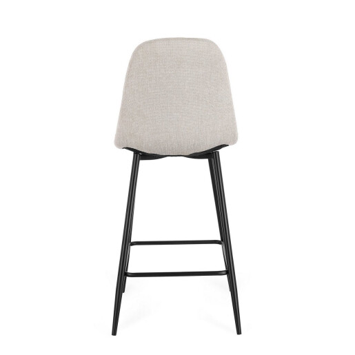 Set 4 scaune bar textil bej otel negru Irelia 44x53x102h