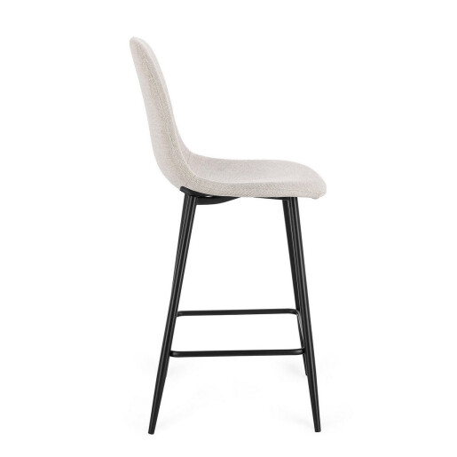 Set 4 scaune bar textil bej otel negru Irelia 44x53x102h