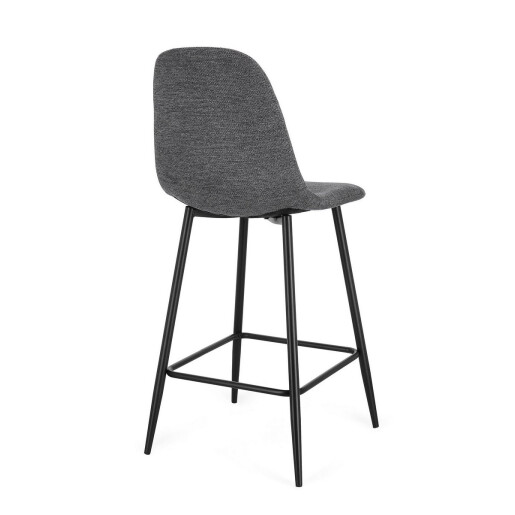 Set 4 scaune bar textil gri otel negru Irelia 44x53x102h