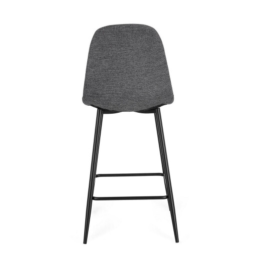 Set 4 scaune bar textil gri otel negru Irelia 44x53x102h