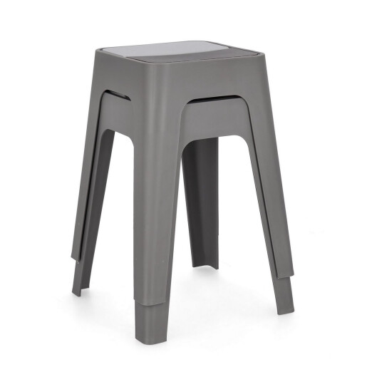 Set 4 tabureti polipropilena gri Hobbit 36.5x36.5x46.5 cm