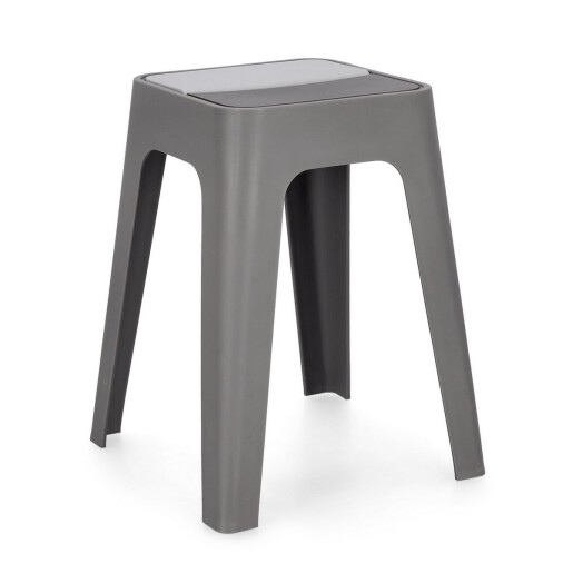 Taburet polipropilena gri Hobbit 36.5x36.5x46.5 cm