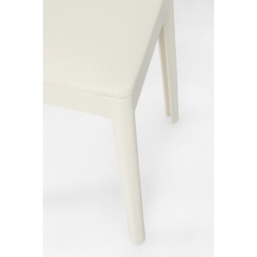 Set 4 tabureti polipropilena piele ecologica alba Scooby 34x34x49 cm