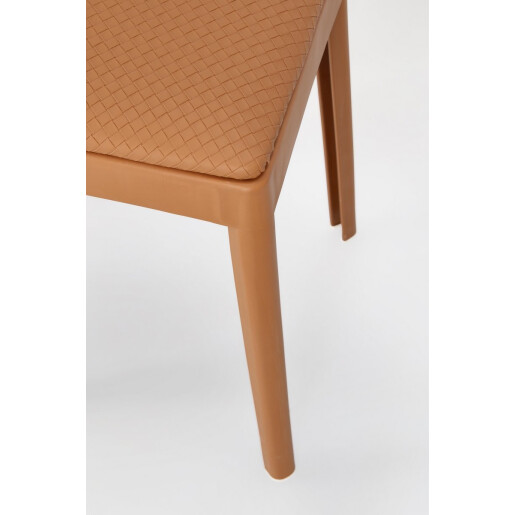 Taburet polipropilena piele ecologica maro Scooby 34x34x49 cm