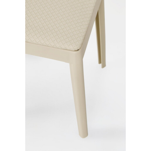 Set 4 tabureti polipropilena piele ecologica gri Scooby 34x34x49 cm