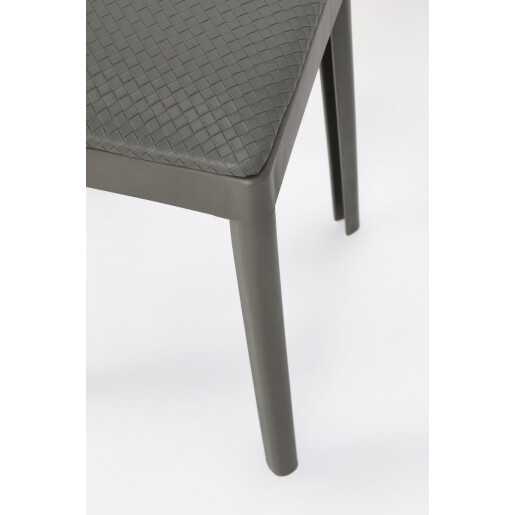 Taburet polipropilena piele ecologica gri inchis Scooby 34x34x49 cm